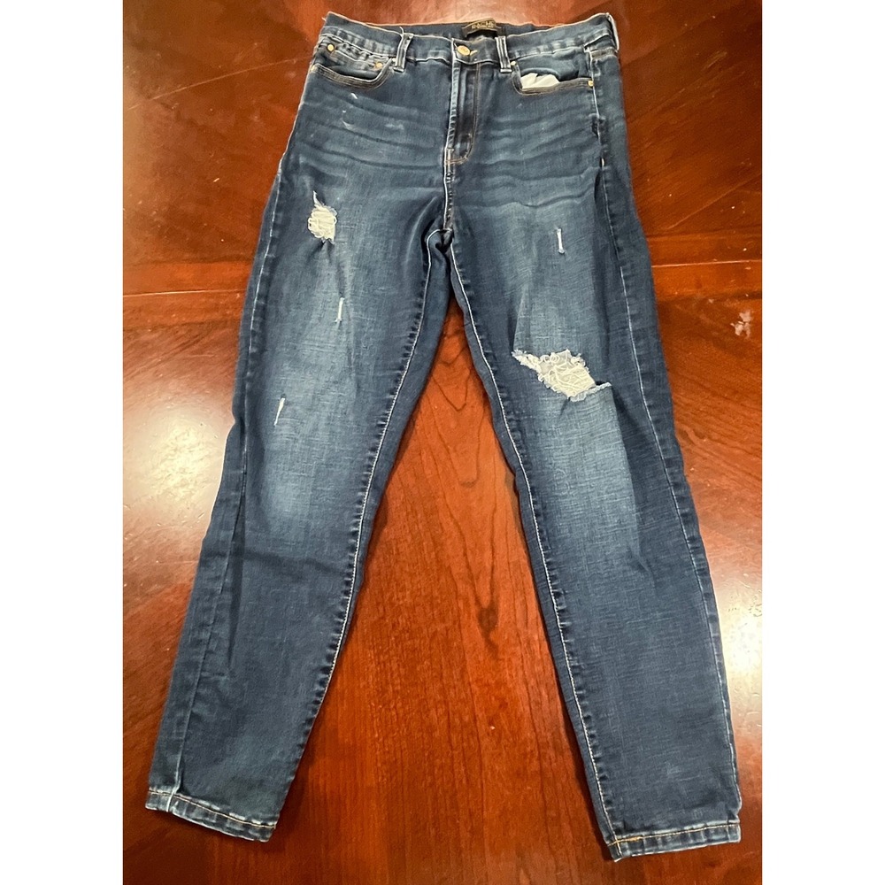 Rachel Rachel Roy Crossword Distressed Skinny Jeans Womens Size 8/29 Blue EUC